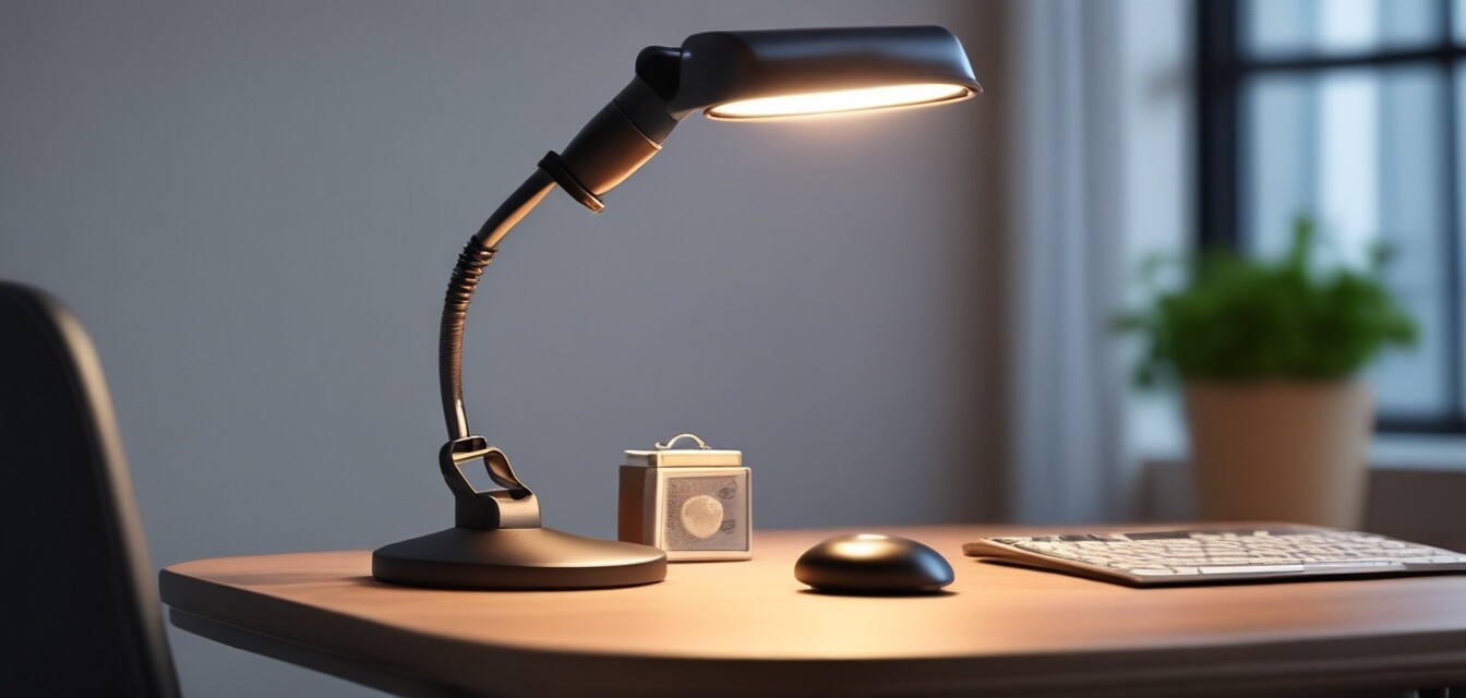 Desk lamp in a modern office